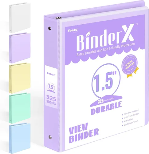 Vista 26 de BinderX - Carpeta de 3 anillos redondos extraduradera de 1 pulgada, se adapta a 175 hojas de papel de 8.5 x 11 pulgadas, cubierta personalizable
