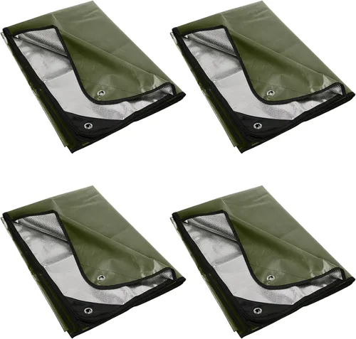 Vista 17 de RedSwing Paquete de 2 mantas de supervivencia resistentes, lona térmica de emergencia impermeable, multiusos, reflectantes, aisladas, para todo tipo