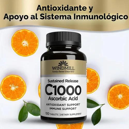 Vista 3 de Windmill Vitamina C-1000 Tabletas de Liberación Sostenida 100 Tabletas