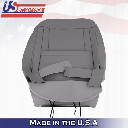 Vista 8 de U.S.AutoSeatCover 2017 para Ford F150 Lariat Passenger Top & Bottom Perf Fundas de asiento de cuero gris