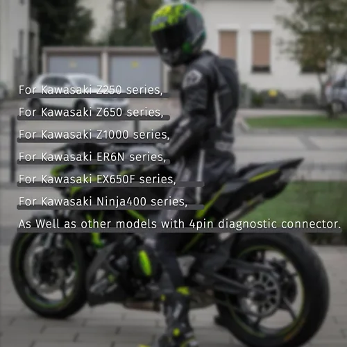 Vista 4 de Cable adaptador OBD1 de 4 pines para motocicleta a OBD2 conector OBDII, compatible con programación ZX6R/ZX10R/ZX1000 ECU, funciona con lector