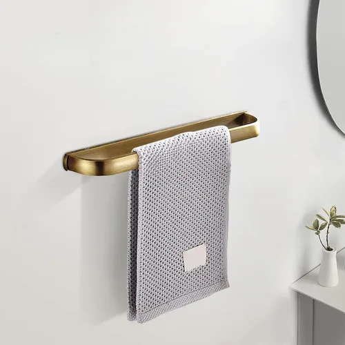 Vista 3 de Leyden Toallero de latón, toallero antiguo para baño, 11.81 pulgadas, colgador de barra de pared, accesorios de baño vintage