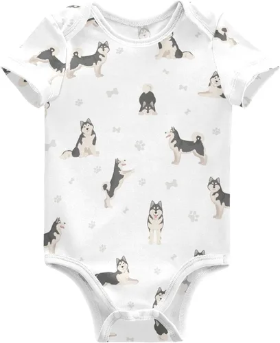 Vista 35 de vvfelixl Bodies para bebé niña negro Pug blanco manga corta algodón ropa de bebé para niñas 0-24 meses Multi1
