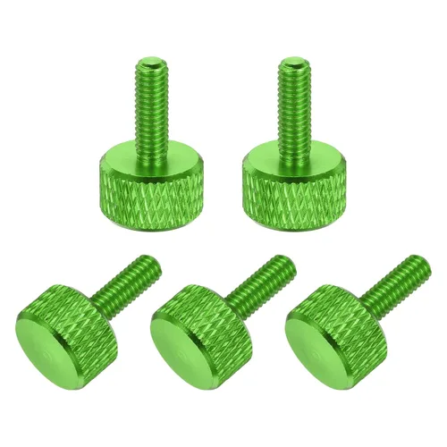 Vista 66 de MECCANIXITY 5 piezas M6x14mm Tornillos de pulgar estriado de cabeza plana, pernos de rosca completa de aleación de aluminio sólido para carcasas