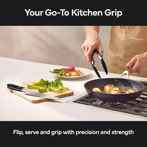 Vista 3 de Misen Pinzas de Cocina - Aptas para Lavavajillas, Resistentes - Herramienta de Parrilla con Punta de Silicona de Precisión - Resistente al Calor