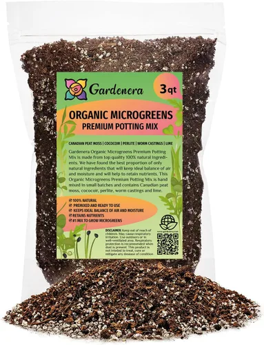 Vista 6 de Gardenera Mezcla orgánica para macetas de microverduras: mezclada a mano con cuidado con musgo de turba canadiense de alta calidad, cococolo