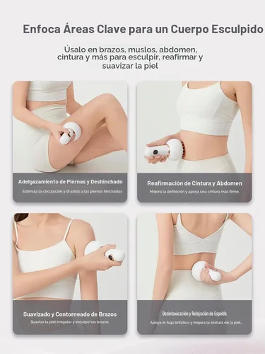 Vista 4 de Masajeador de drenaje linfático y herramienta de masaje anticelulitis, ayuda a reducir las estrías y la celulitis, para piernas, brazos y vientre