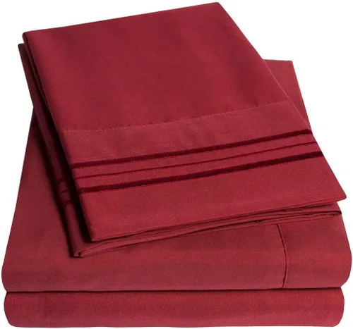 Vista 5 de El hilo Store Company 100% algodón egipcio 800 hilos 4 Piece Hoja Sets – (1 hoja plana, 1 sábana bajera ajustable y 2 fundas de almohada)
