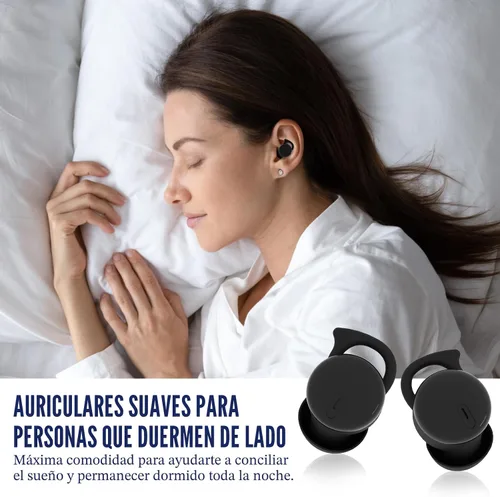 Vista 3 de Auriculares invisibles para dormir, audífonos para dormir de lado (negro)