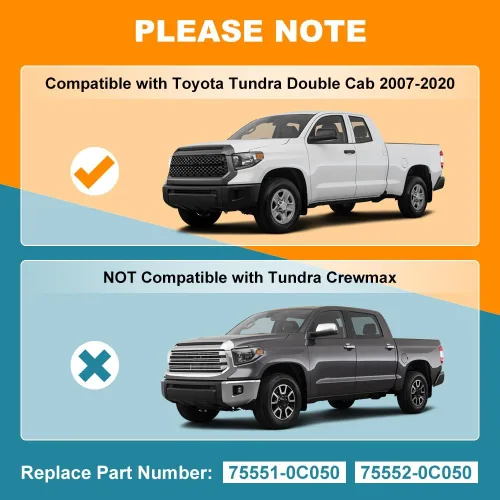 Vista 3 de JDMON Burlete de moldeo por goteo para techo compatible con Toyota Tundra Double Cab 2007-2020, reemplazo 755520C050 755510C050, izquierda