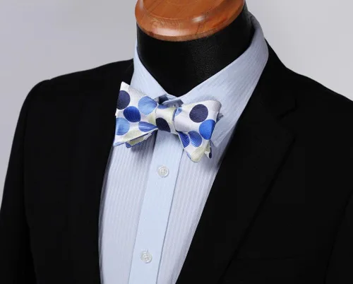 Vista 22 de HISDERN Pajaritas para hombre, diseño de lunares, corbatín y bolsillo cuadrado, clásico, esmoquin de negocios, boda, pajaritas, pañuelo