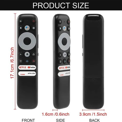 Vista 3 de Besia RC902N FMR1 Control remoto para todos los TCL Google Smart TV y Android Smat TV, repuesto 55R646 55S546 65R646 65S546 75R646 75S546 Mini-LED