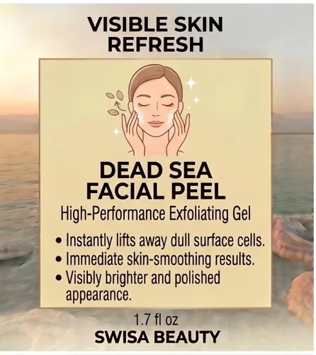 Vista 3 de Exfoliante facial del Mar Muerto - Exfoliante mineral suave y gel iluminador para pulir y suavizar la piel con equinácea, ginseng y té verde, 1.7