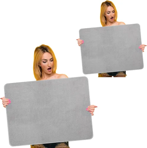 Vista 7 de Hushee Paquete de 2 tapetes extra grandes para secar platos, de microfibra, absorbentes, para secado de platos, tapetes escurridor de platos de gran
