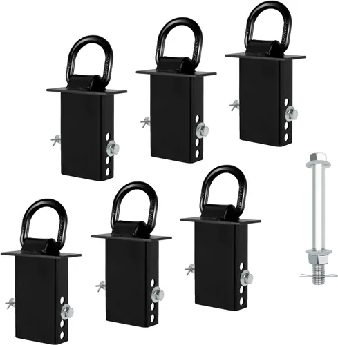 Vista 7 de Paquete de 4 anillos en D de bolsillo para estaca para remolque, sujeciones resistentes 18200lbs, anclaje de anillo en D de 1/2 pulgada, accesorios