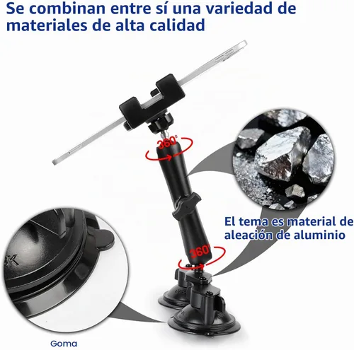 Vista 3 de Pilots - Soporte para tablet con ventosas dobles fuertes, soporte universal para iPad para aviones, coche, barco, camión, parabrisas, compatible