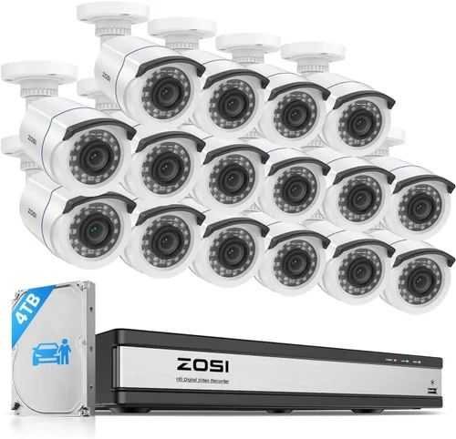 Vista 12 de ZOSI - Cámara de seguridad para exteriores e interiores de 2MP, 1080p HD, 1920TVL (híbrida 4 en 1 HD-CVI/TVI/AHD/960H analógica CVBS), 24 ledes