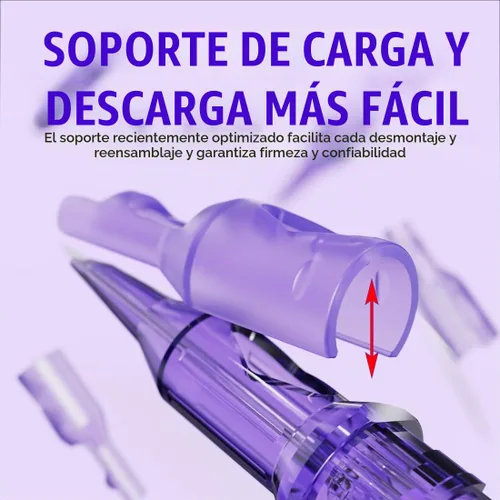 Vista 5 de Agujas de cartucho Mast SMP Max para micropigmentación del cuero cabelludo, forro redondo Bugpin, cartuchos de tatuaje de membrana de 0.01-0.01 in