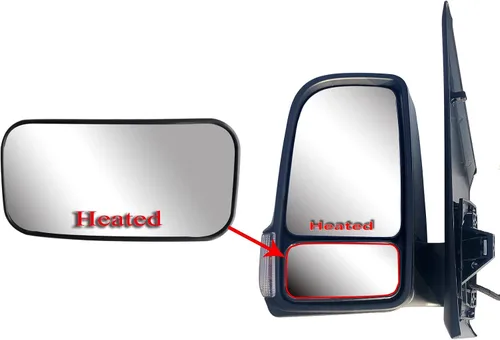 Vista 3 de Espejo convexo inferior izquierdo para puerta de repuesto con placa trasera para Mercedes Freightliner Sprinter a partir de 2019