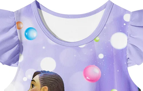 Vista 7 de Magic Star Girls Princess Dress Costume Gown Movie Character Ruffles Sleeve Dress up Cartoon Home Causal Wear 3-10 Years
