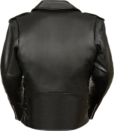 Vista 2 de Inc -Chaqueta clásica estilo policía con encaje lateral M/C para hombre-NEGRO-LG, Negro