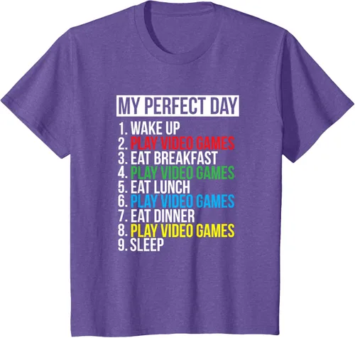 Vista 47 de My Perfect Day" - Camiseta negra de ajuste clásico, cuello redondo, manga corta, poliéster y algodón, Negro