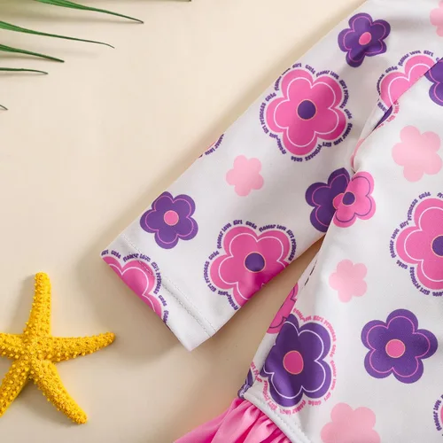 Vista 87 de Traje de baño de una pieza con cremallera de manga larga para bebé niña con gorro