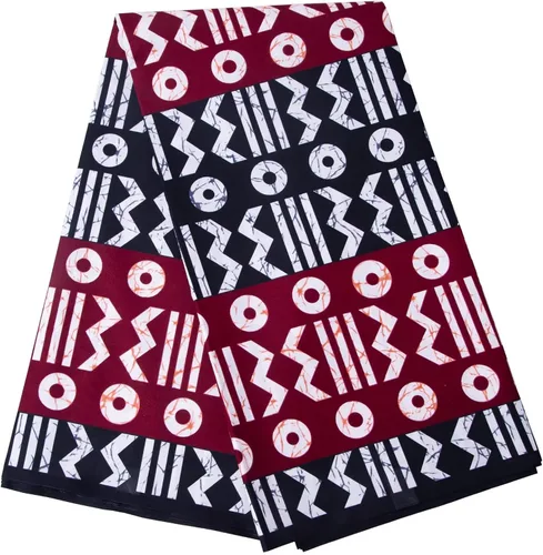 Vista 10 de BintaRealWax Tela africana de 6 yardas de tela tribal con estampado de cera vintage Ankara para coser vestido de fiesta