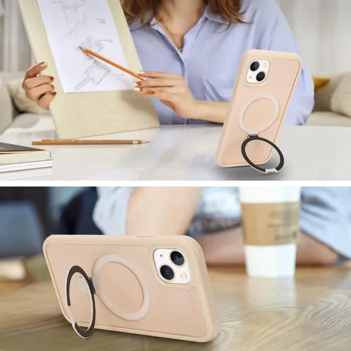 Vista 3 de Cavor Funda para iPhone 13 e iPhone 14, Compatible con Magsafe, Funda para iPhone 14 con Protector de Pantalla, Soporte Funda Protectora Magnética