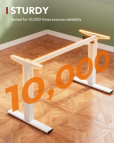 Vista 6 de SANODESK - Escritorio eléctrico ergonómico ajustable de altura grande de 71 Marco extendido blanco/parte superior blanca