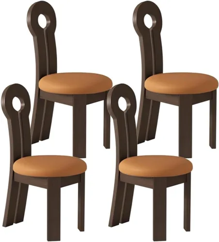Vista 67 de YVYKFZD Dining Chairs Set, Solid Wood Dining Room Chair, Upholstered Kitchen Chairs, Unique Key-Shaped Living Room Chair, for Offices Bedroom Study