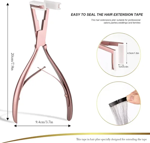 Vista 3 de EHDIS Cinta en extensiones de cabello Alicates de acero inoxidable Extensiones de superficie plana Cinta de sellado de cinta Alicates Herramienta