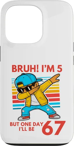 Vista 10 de Bruh I'm 5 But One-Day I'll Be 67 Retro 5th Birthday Kids Case for iPhone 17