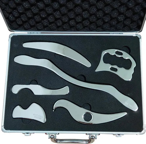 Vista 13 de AnTixei - Rascador muscular de acero inoxidable Gua Sha, juego de herramientas de masaje (7 piezas) - Juego de herramientas IASTM, gran herramienta