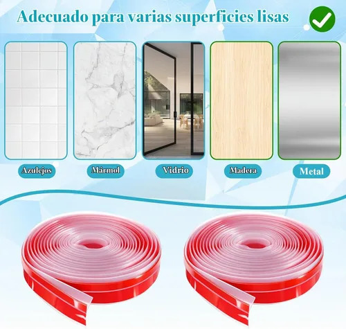 Vista 5 de 2 rollos de tope de puerta en forma de T, 40 pies x 1.97 pulgadas, de silicona transparente, burlete de sellado de puerta, bloqueador de corrientes