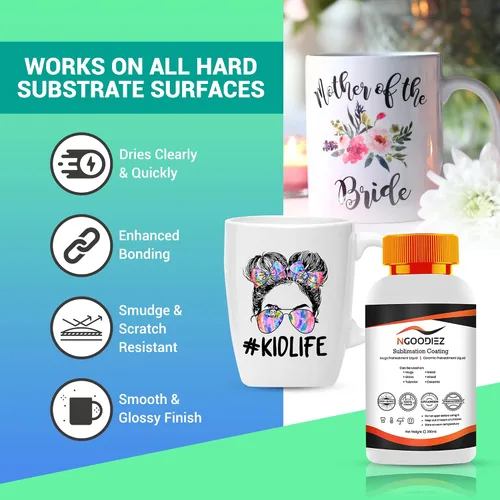 Vista 4 de Revestimiento por sublimación – Kit de revestimiento universal de 8.5 fl oz para tazas, vasos, cerámica, madera, vidrio, metal, revestimiento