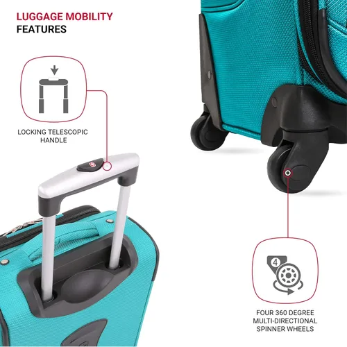 Vista 2 de SwissGear - Equipaje suave expandible Sion con ruedas, verde azulado