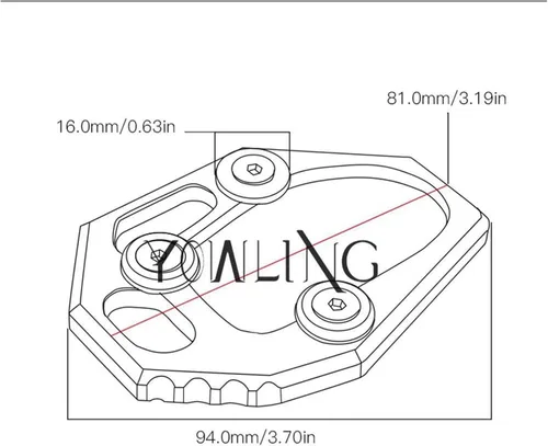 Vista 4 de KAnduo Para Yamaha para MT-07 para XJ6 para FZ6 MT-07 MT07 XJ6/ABS FZ6R FZ6 ABS Kickstand Ampliar placa de pie lateral Ampliadora Soporte de Azul