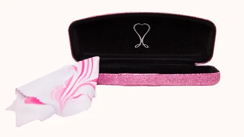 Vista 2 de La original e impresionante caja de gafas de concha dura, para mujer, de Spunky Soul Recubierto por un suave brillo Paño de limpieza