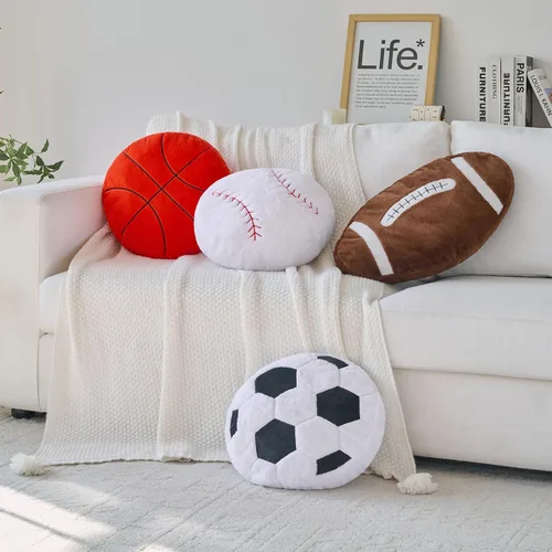 Vista 4 de Almohada de fútbol, almohada suave y esponjosa con forma de fútbol, almohada de fútbol de felpa de 15.7 pulgadas, almohada de fútbol de la Copa