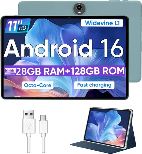 Vista 8 de WXUNJA Tablet Android 15, tabletas de 11 pulgadas con procesador Octa Core, 12 GB de RAM 128 GB de ROM 1 TB de expansión, Widevine L1, batería
