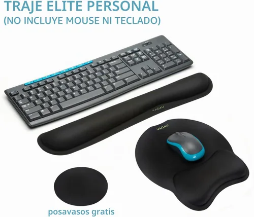 Vista 6 de VAGAU Reposamuñecas Premium para Teclado y Soporte de Muñeca para Mouse Pad, Juego de Espuma Viscoelástica Ergonómica para Oficina, Laptop, Mac