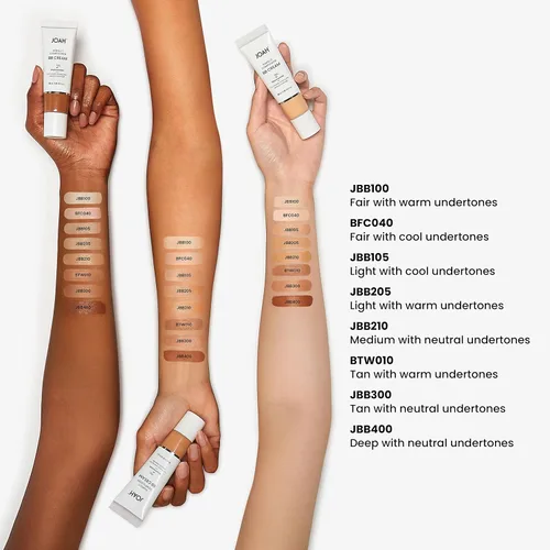 Vista 4 de JOAH Beauty Perfect Complexion BB Cream con ácido hialurónico y niaciminada, maquillaje coreano con cobertura media construible, unifica el tono