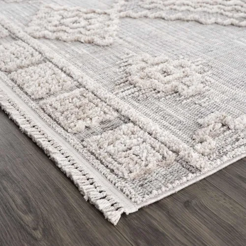 Vista 7 de Hauteloom Aria - Alfombra para sala de estar y dormitorio, con borde geométrico de medallón de diamante, envejecida, bohemio, transicional, tribal