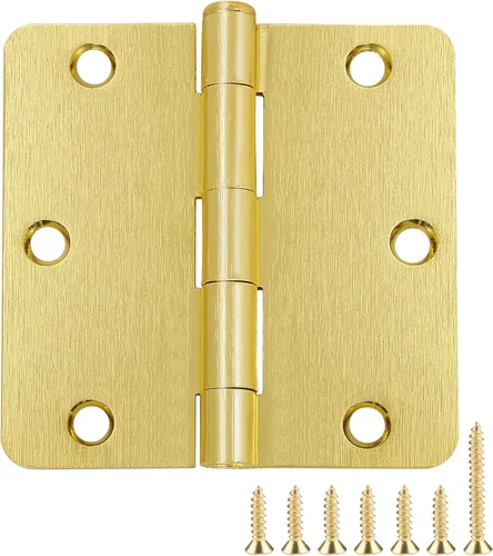 Vista 10 de JIW Bisagras de puerta de níquel satinado de 3.5 pulgadas 1/4 pulgadas, paquete de 12 Bisagras de puerta interiores níquel cepillado 3 ½" hardware