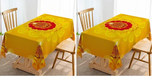 Vista 6 de Hafangry Diwali - Mantel indio Diwali para el hogar, festival de luces, decoración de fiesta, cocina, comedor (60 x 84 pulgadas)