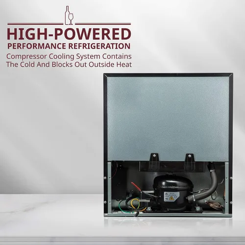 Vista 8 de Schmecke - Refrigerador de vino con compresor de 12 botellas con cerradura Gran bodega independiente Refrigerador de vino digital 41f-64f