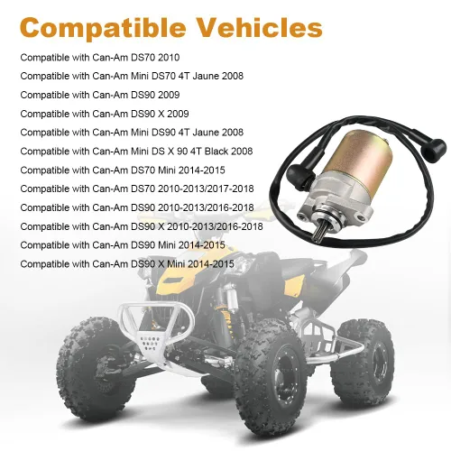 Vista 3 de WATERWICH Motor de arranque compatible con Can-Am DS70 DS90 2010-2013/2016-2018 DS70 Mini 2014-2015 DS90 Mini 2014-2015 para V31200DGF000