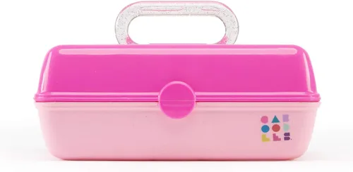 Vista 15 de Caboodles Pretty in Petite - Caja de maquillaje de dos tonos rosa sobre lavanda, caja organizadora de plástico duro, 2 bandejas giratorias, espejo