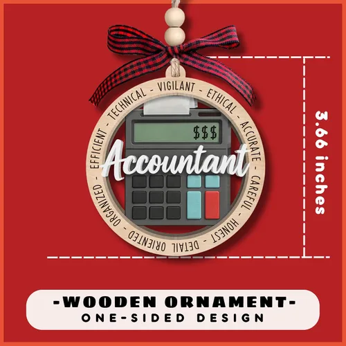 Vista 2 de MAPDTWO Adorno de Navidad de Contador - Regalos de Contabilidad para Mujeres, Hombres, Personal de Oficina, Empleados - Adornos de Navidad